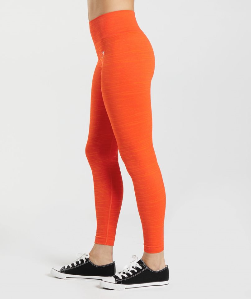 Women's Gymshark Adapt Marl Seamless Leggings Orange | CA 783ND1